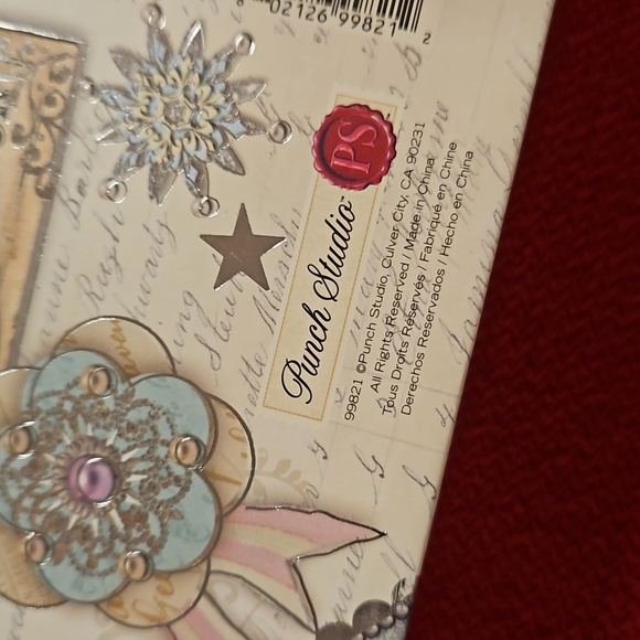 Punch Studio faux keepsake book decor Christmas Holiday themed Santa HTF - Picture 5 of 9